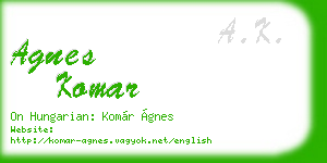 agnes komar business card
