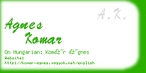 agnes komar business card
